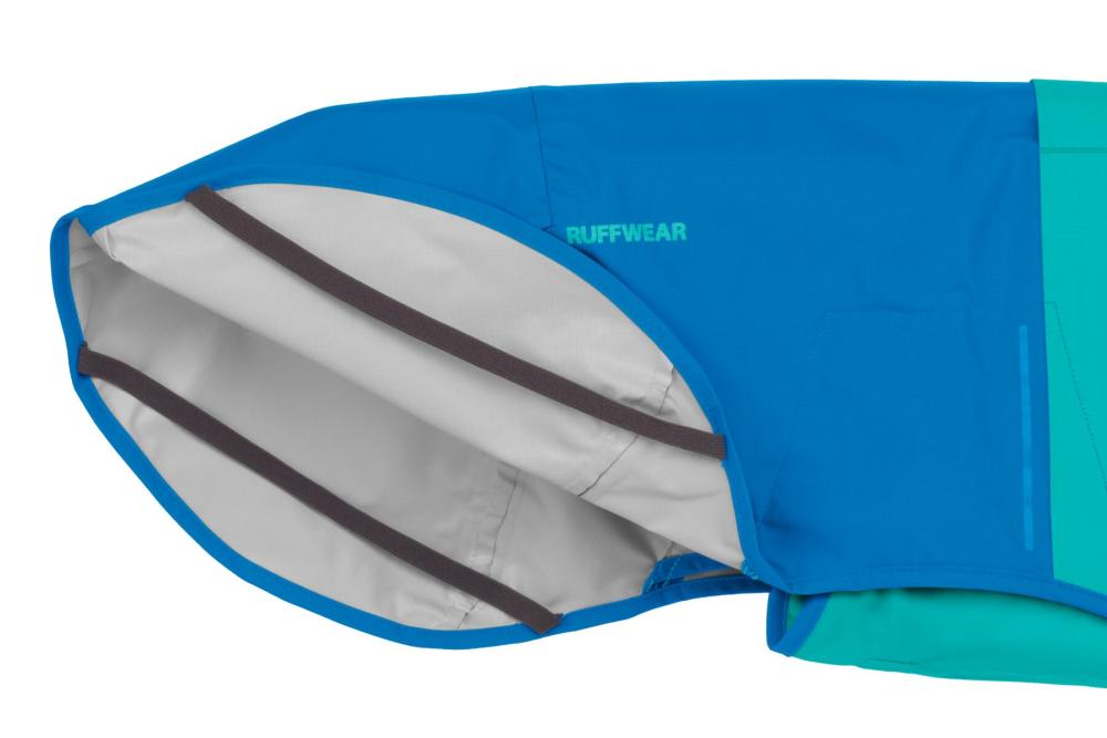 cubasquero para perros Ruffwear SUN SHOWER™ Azul claro . Ultra protección a la lluvia incluso más intensa 11