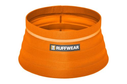 bol plegable para perros Bivy™ naranja de Ruffwear para mochila, senderismo, trekking, running, viajes,... toma 1