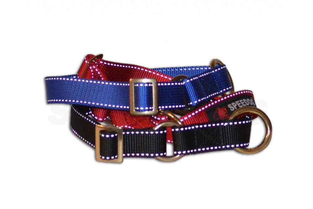 collar nylon para perros reflectante  resistente uso en canicross, bikejoring, mushing