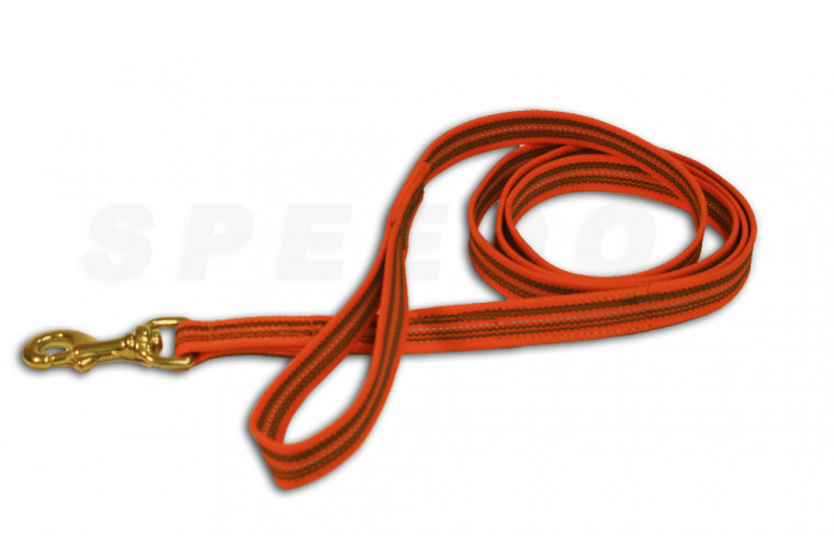 Speedog - Correa con goma de alto agarre y control para perros mosqueton bronce naranja