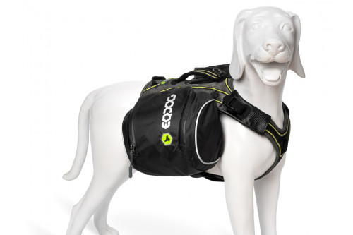 mochila alforja para perros Eqdog FLEX PACK™ II compact negro ajuste y funcionalidad para que sea confortable  toma 3