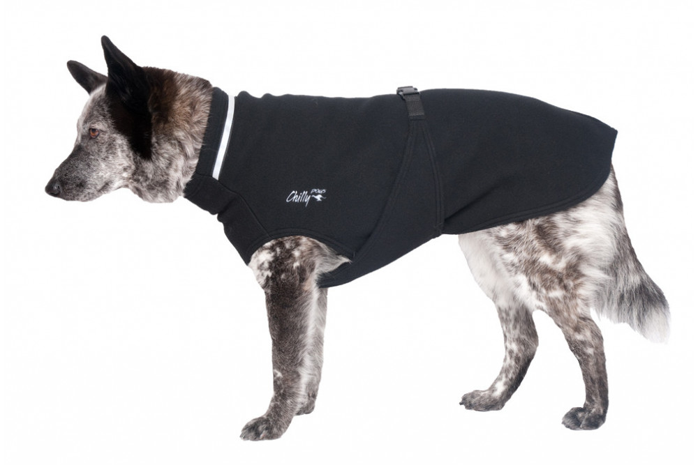 Abrigo polar para perros Chilly SWEATER Negro. Protección contra el frío, viento, agua, lluvia, nieve. toma 2