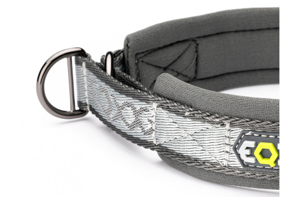 collar para perros Pro Collar gris Eqdog zona de auto-apriete detalle