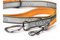 correa multifunción para perros PRO Leash II naranja Eqdog regulable a varias longitudes, doble mosquetón toma 2