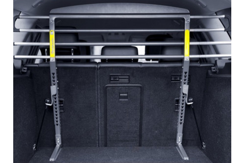 barrera separador de seguridad para perros en coches VarioBarrier MIMSafe (Suecia) está ensayada en test de impacto toma 4