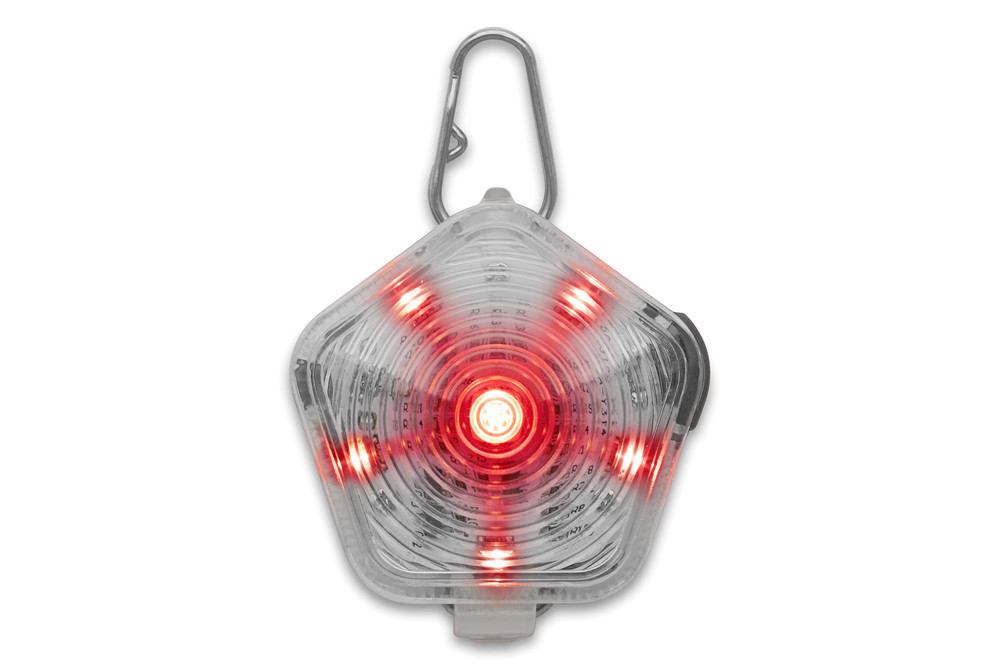 luz de seguridad para perros Ruffwear THE BEACON™ resistente, impermeable, muy visible.  Recargable USB. rojo 1