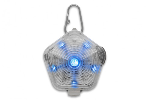 luz de seguridad para perros Ruffwear THE BEACON™ resistente, impermeable, muy visible.  Recargable USB. azul 1