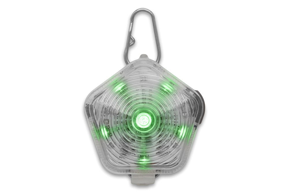 luz de seguridad para perros Ruffwear THE BEACON™ resistente, impermeable, muy visible.  Recargable USB. verde 1