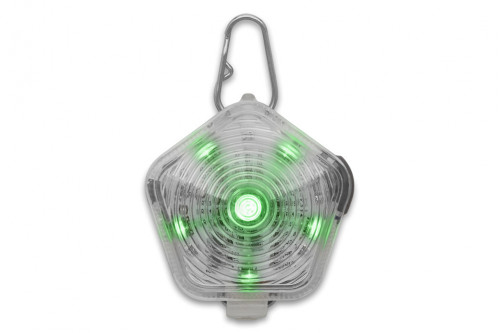 luz de seguridad para perros Ruffwear THE BEACON™ resistente, impermeable, muy visible.  Recargable USB. verde 1