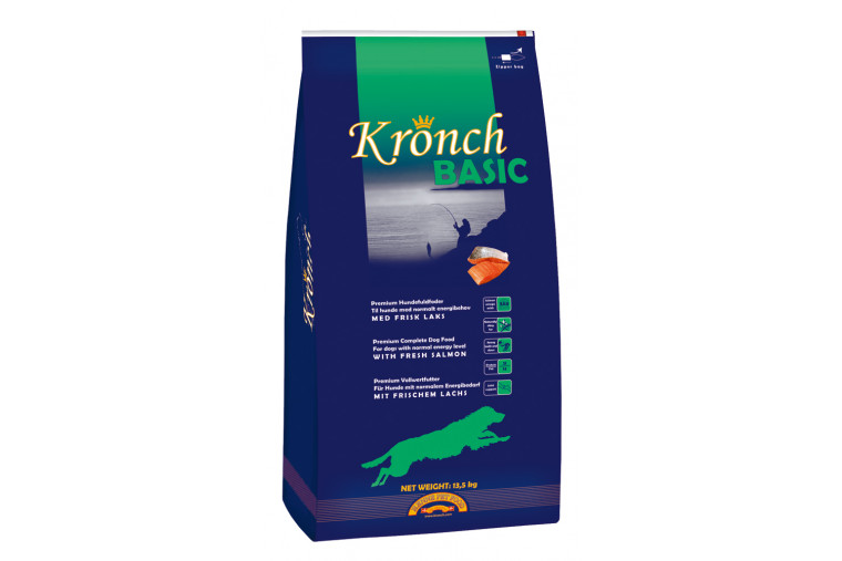 Alimento pienso para perros adultos Henne Kronch a base de salmón fresco.