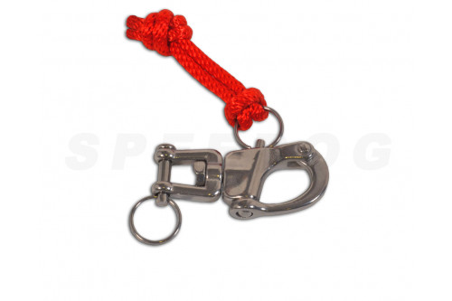 mosquetón de liberación rápida práctico y seguro para usar Canicross y Bikejoring. homologado para competiciones. toma 1