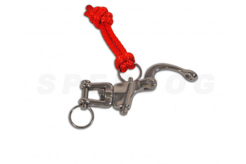 mosquetón de liberación rápida práctico y seguro para usar Canicross y Bikejoring. homologado para competiciones. toma 2