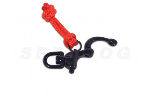 mosquetón de liberación rápida práctico y seguro para  líneas Canicross y Bikejoring. homologado para competiciones toma 2