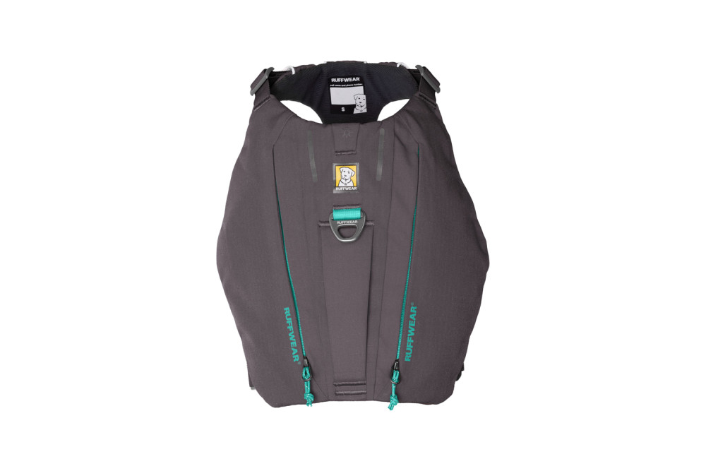 arnés para perros Ruffwear Switchback™ que aporta  comodidad y seguridad, tres puntos de fijación, alforjas integradas toma 14