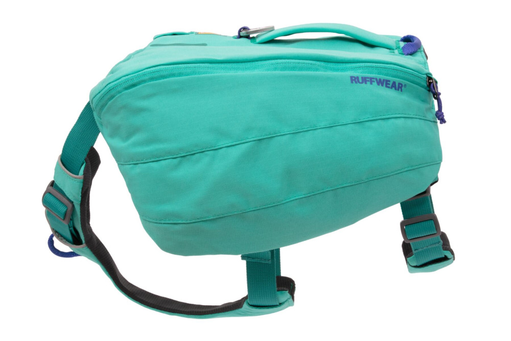 mochila alforja para perros Ruffwear Front Range™ Turquesa, ajuste y funcionalidad, confortable toma 4