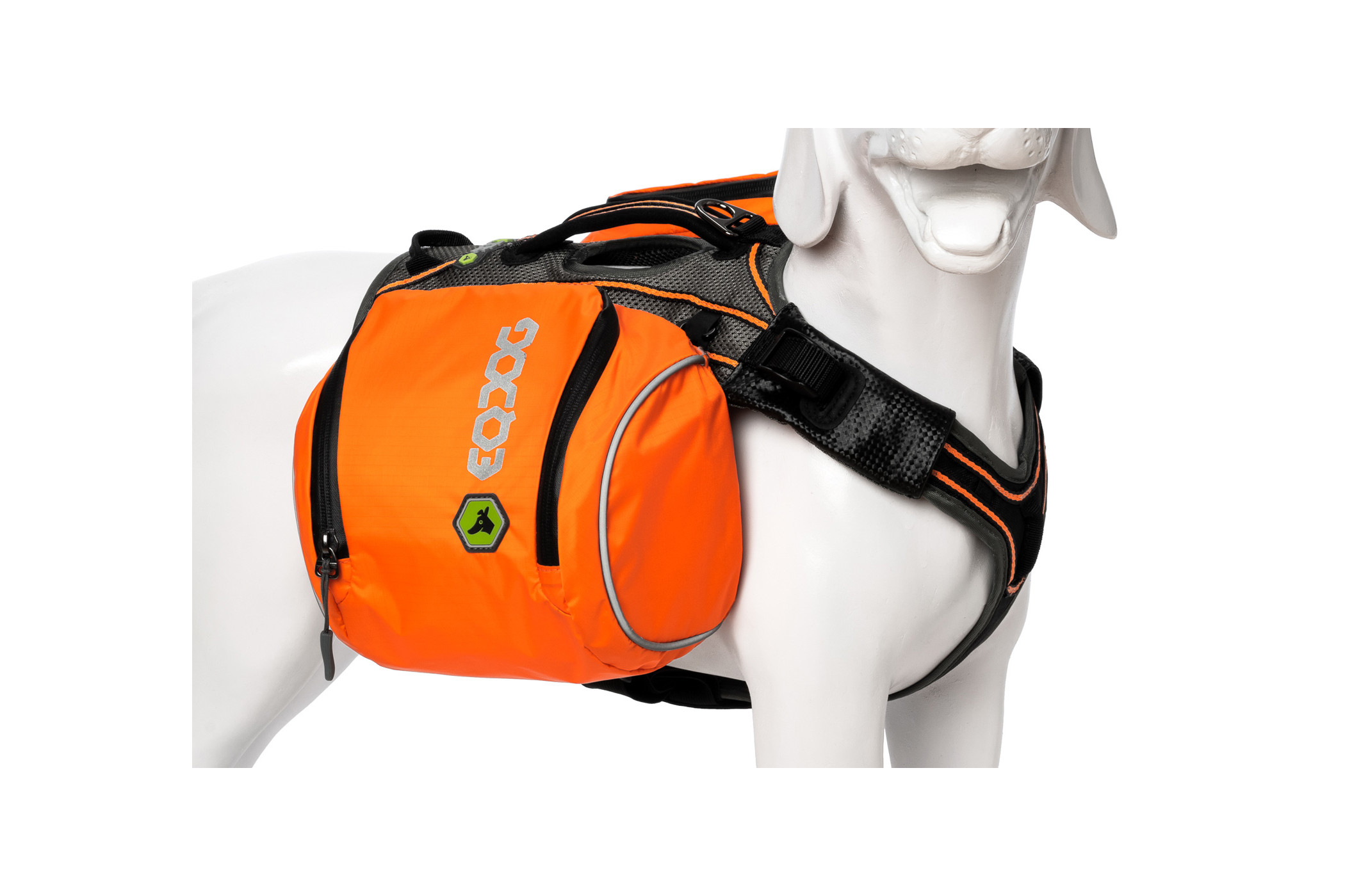 pared Gigante Arábica Eqdog mochila FLEX PACK™ II Compact naranja + PRO HARNESS™ para perro